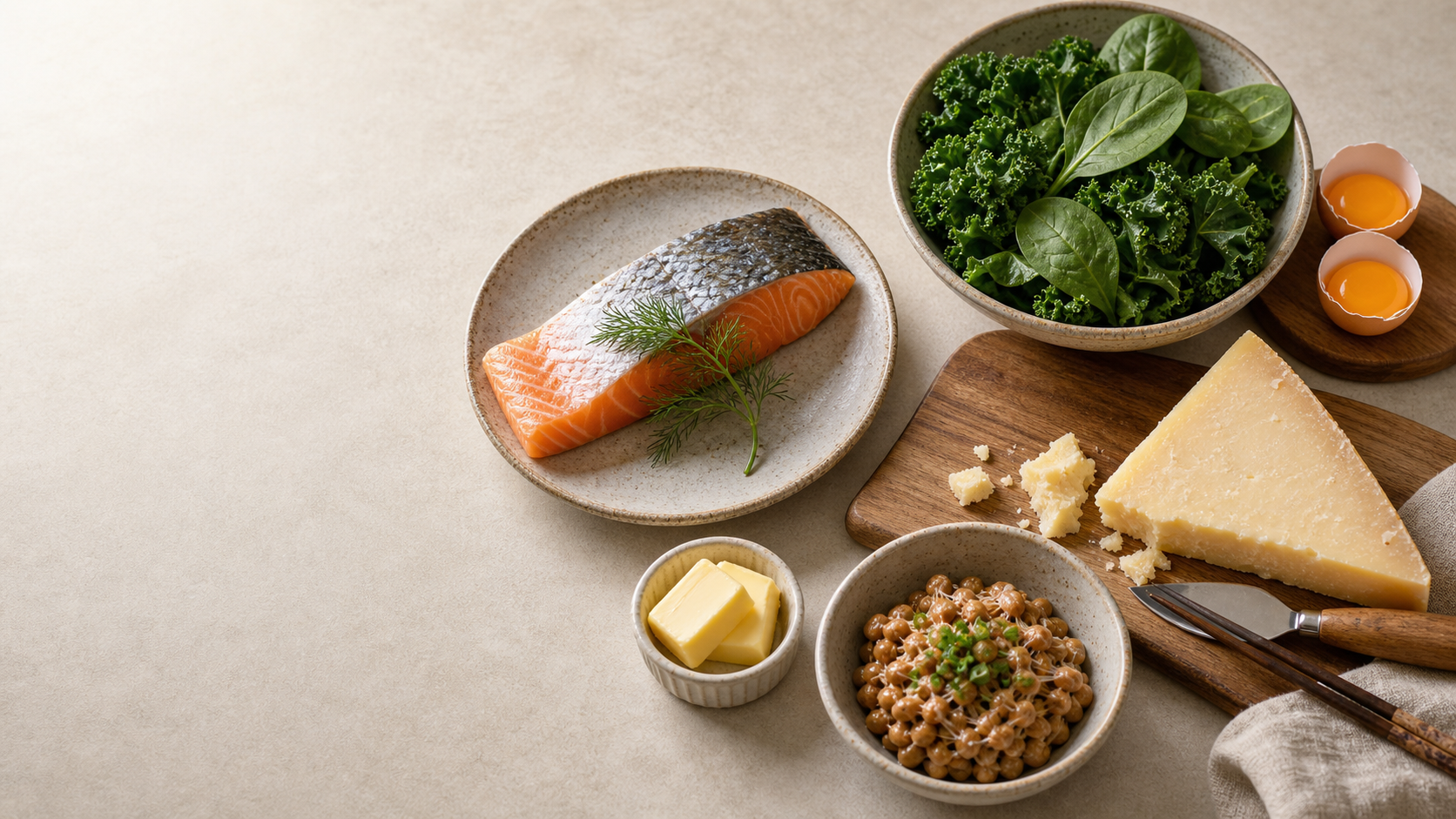 Food sources for D3+K2 DROPS